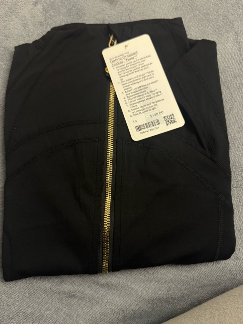 lululemon athletica Black Utility Jacket with Gold Zipper cropped